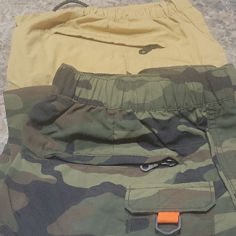 2 Pair LCKR Camouflage and Tan Cargo Shorts